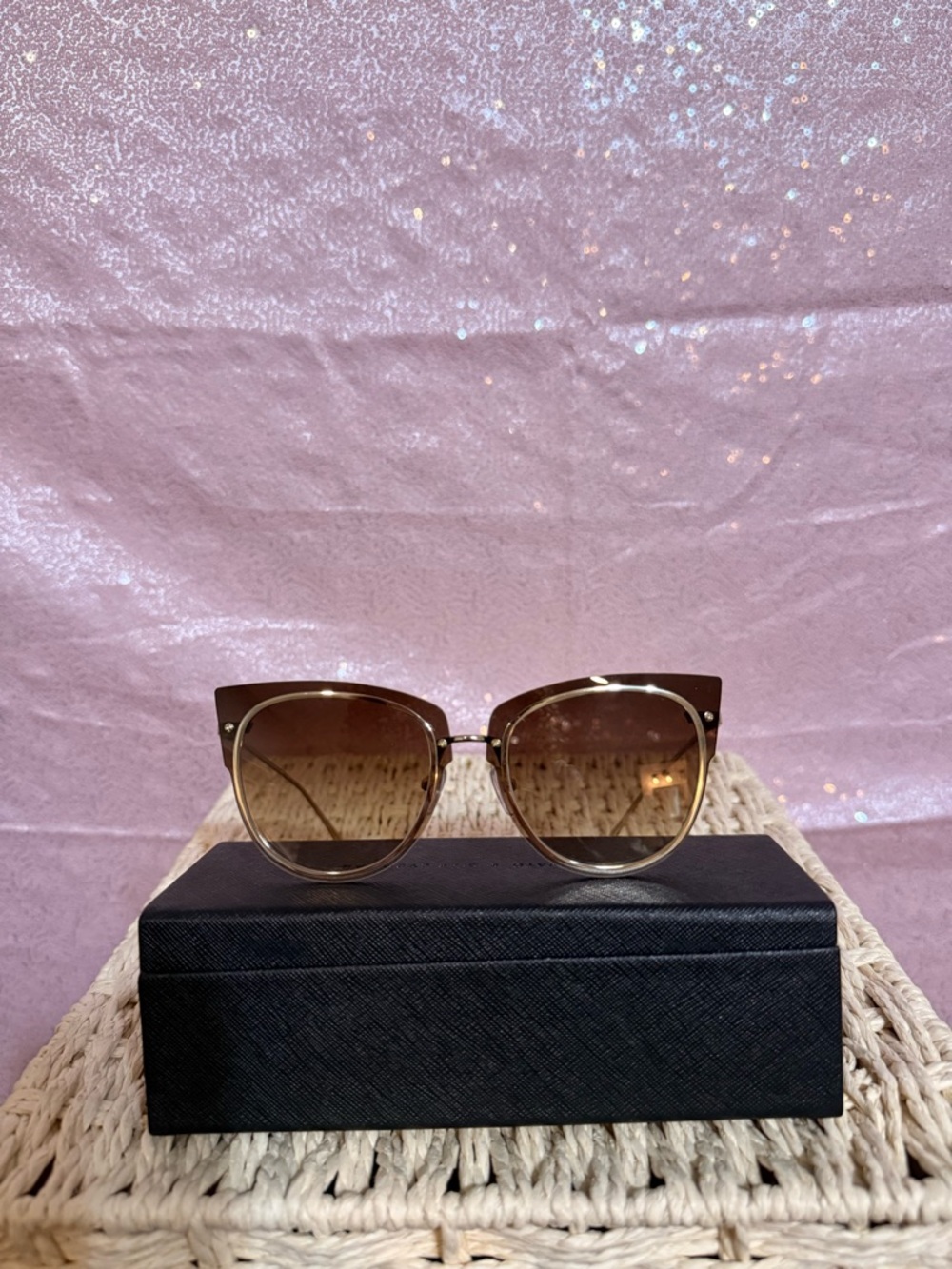 Demi Lovato x Diff Eyewear Brown Cat-Eye Sunglasses with Gradient Lenses